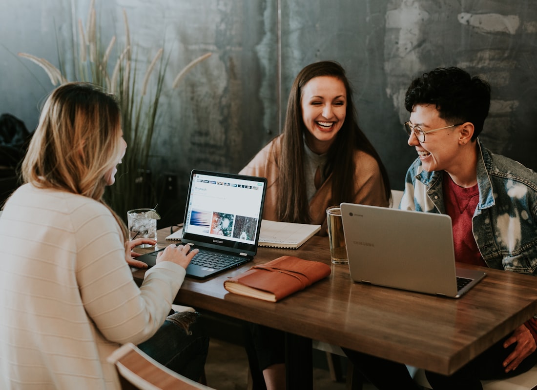 Colleagues collaborating in a meeting